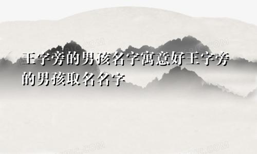 王字旁的男孩名字寓意好王字旁的男孩取名名字