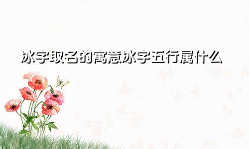 冰字取名的寓意冰字五行属什么