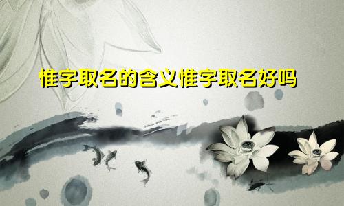 惟字取名的含义惟字取名好吗
