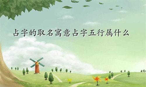 占字的取名寓意占字五行属什么