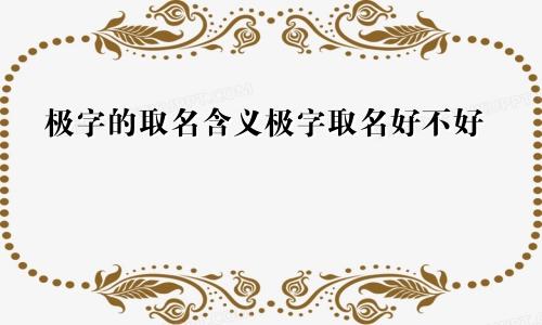 极字的取名含义极字取名好不好