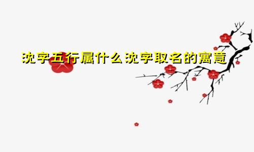 沈字五行属什么沈字取名的寓意