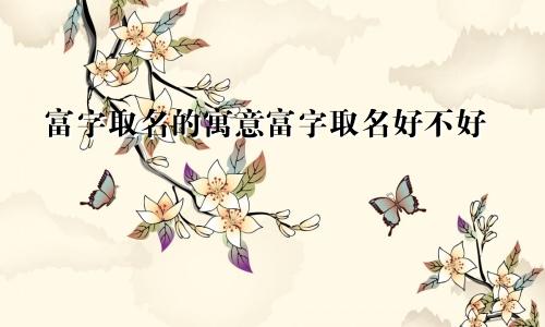 富字取名的寓意富字取名好不好