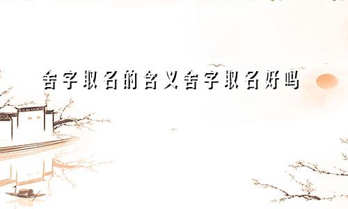 舍字取名的含义舍字取名好吗