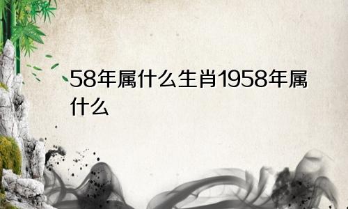 58年属什么生肖1958年属什么