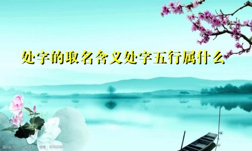 处字的取名含义处字五行属什么
