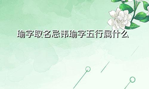 瑜字取名忌讳瑜字五行属什么