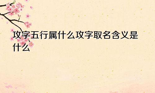 攻字五行属什么攻字取名含义是什么