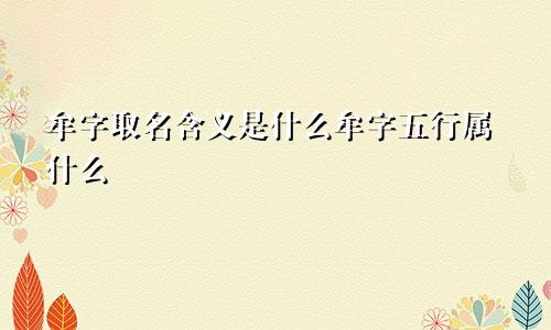 牟字取名含义是什么牟字五行属什么