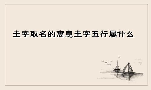 圭字取名的寓意圭字五行属什么