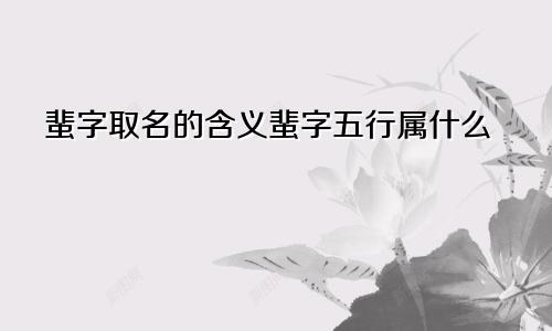 蜚字取名的含义蜚字五行属什么