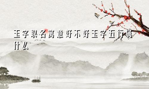 玉字取名寓意好不好玉字五行属什么