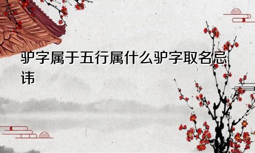 驴字属于五行属什么驴字取名忌讳
