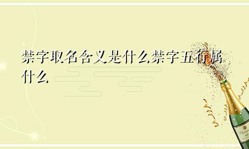 禁字取名含义是什么禁字五行属什么