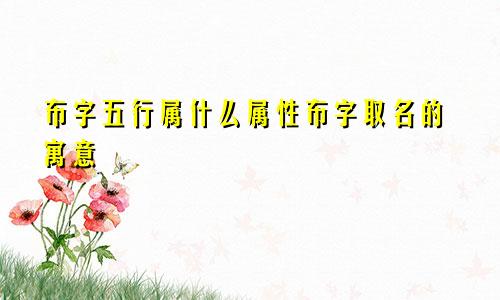 布字五行属什么属性布字取名的寓意