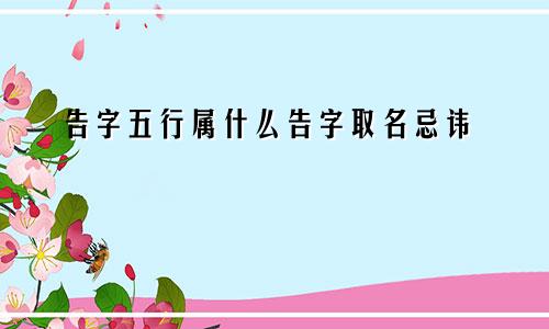 告字五行属什么告字取名忌讳