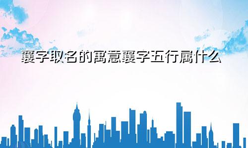 襄字取名的寓意襄字五行属什么