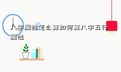 八字属性怎么算如何算八字五行属性