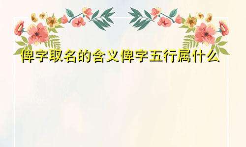 俾字取名的含义俾字五行属什么