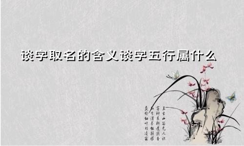 谈字取名的含义谈字五行属什么
