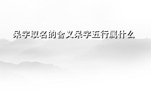 呆字取名的含义呆字五行属什么