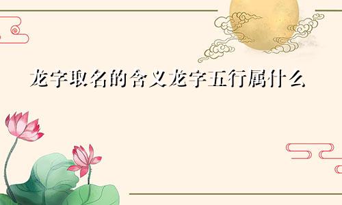 龙字取名的含义龙字五行属什么