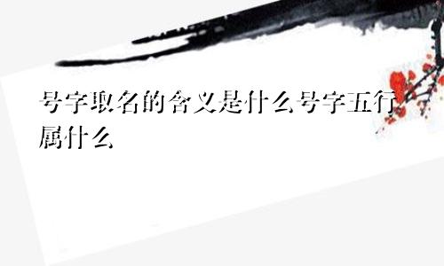 号字取名的含义是什么号字五行属什么