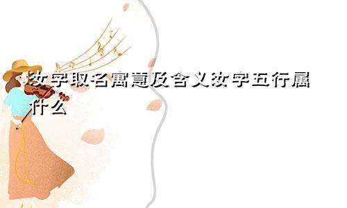 汝字取名寓意及含义汝字五行属什么