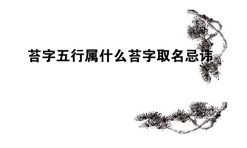 苔字五行属什么苔字取名忌讳