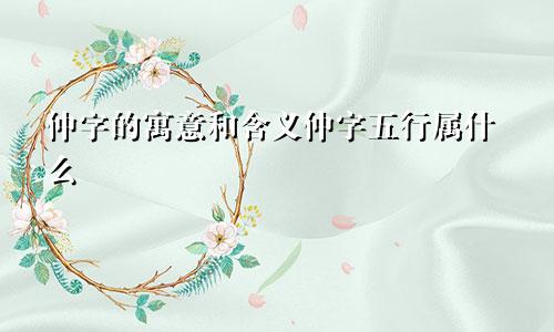 仲字的寓意和含义仲字五行属什么