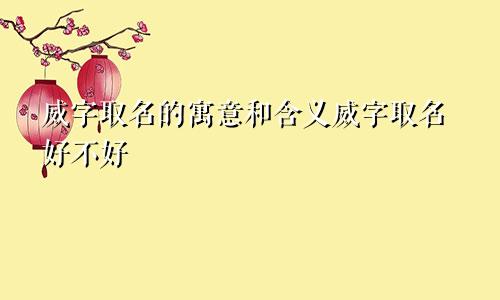 威字取名的寓意和含义威字取名好不好