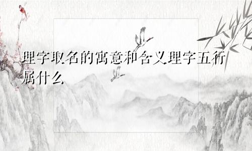 理字取名的寓意和含义理字五行属什么