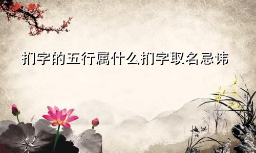 扪字的五行属什么扪字取名忌讳