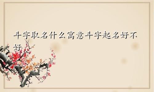 斗字取名什么寓意斗字起名好不好
