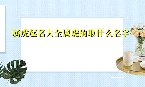 属虎起名大全属虎的取什么名字