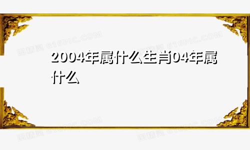 2004年属什么生肖04年属什么