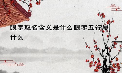 眼字取名含义是什么眼字五行属什么