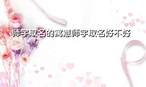 师字取名的寓意师字取名好不好