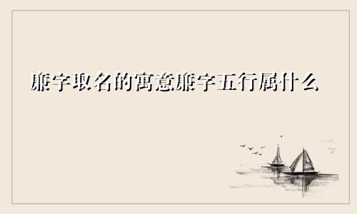 廉字取名的寓意廉字五行属什么