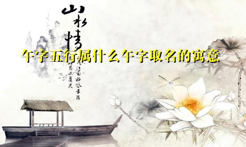 午字五行属什么午字取名的寓意
