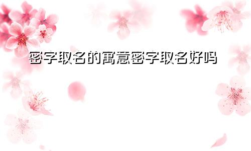 密字取名的寓意密字取名好吗