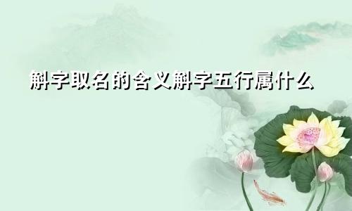 斛字取名的含义斛字五行属什么