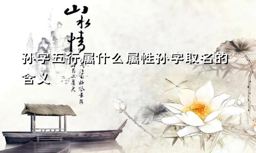 孙字五行属什么属性孙字取名的含义