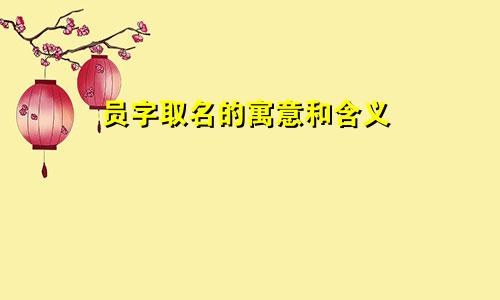 员字取名的寓意和含义