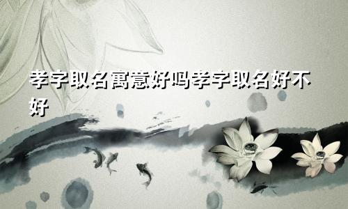 孝字取名寓意好吗孝字取名好不好
