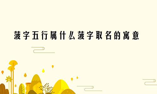 菠字五行属什么菠字取名的寓意