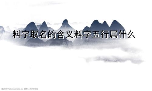 料字取名的含义料字五行属什么