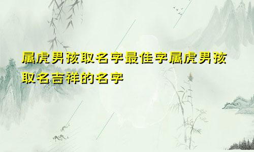 属虎男孩取名字最佳字属虎男孩取名吉祥的名字