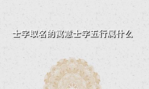 士字取名的寓意士字五行属什么
