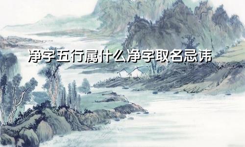 净字五行属什么净字取名忌讳